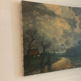 Old painting. Oil on canvas