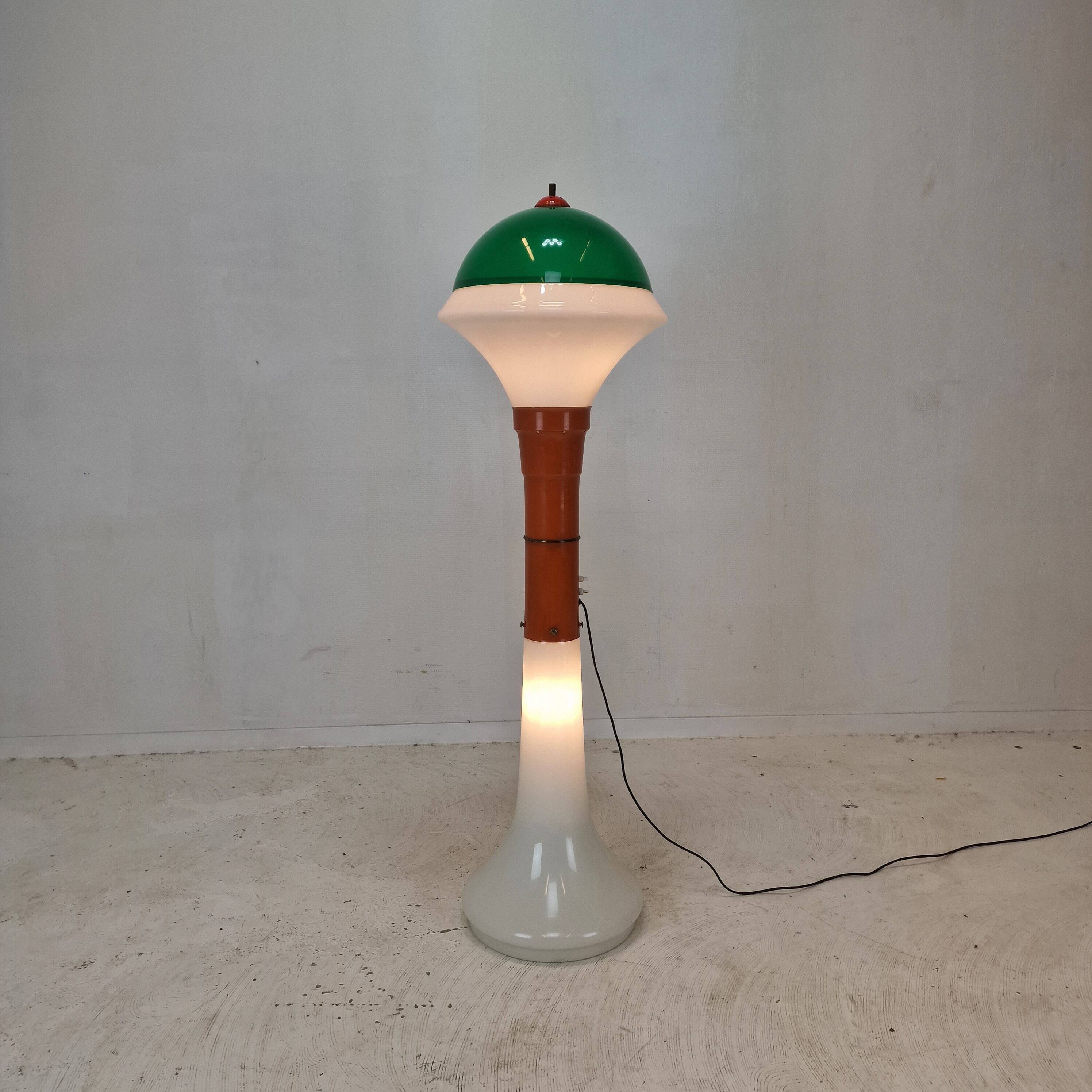 Italian Space Age Murano Glass Floor Lamp, 1970s