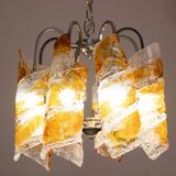 Italian Design "Twisters" Round Chandelier by Mazzega, 1970