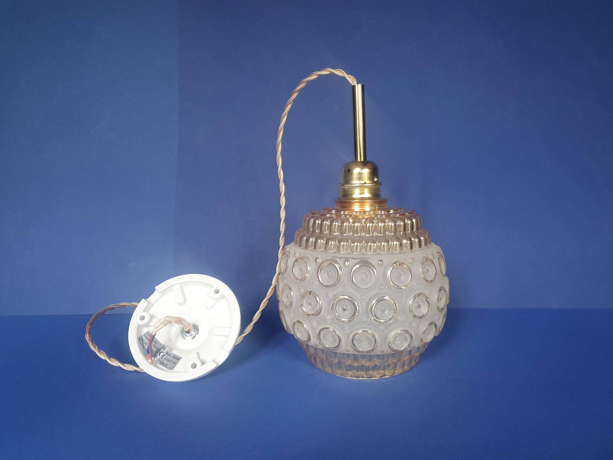 Vintage 50s French portable pendant lamps - newly electrified