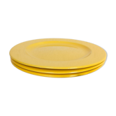 Set of three plates Moulin des Loups yellow sun