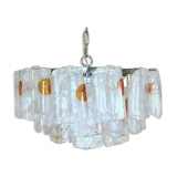 XL 60s 70s Murano Glass Chrome Chandelier Chandelier Glass Space Age 60s v