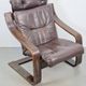 Vintage Armchair in Brown Leather and Bentwood attributed to Coja, 1970s