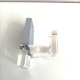 Translucent plexiglass and chrome metal coat hooks Allibert vintage 70s