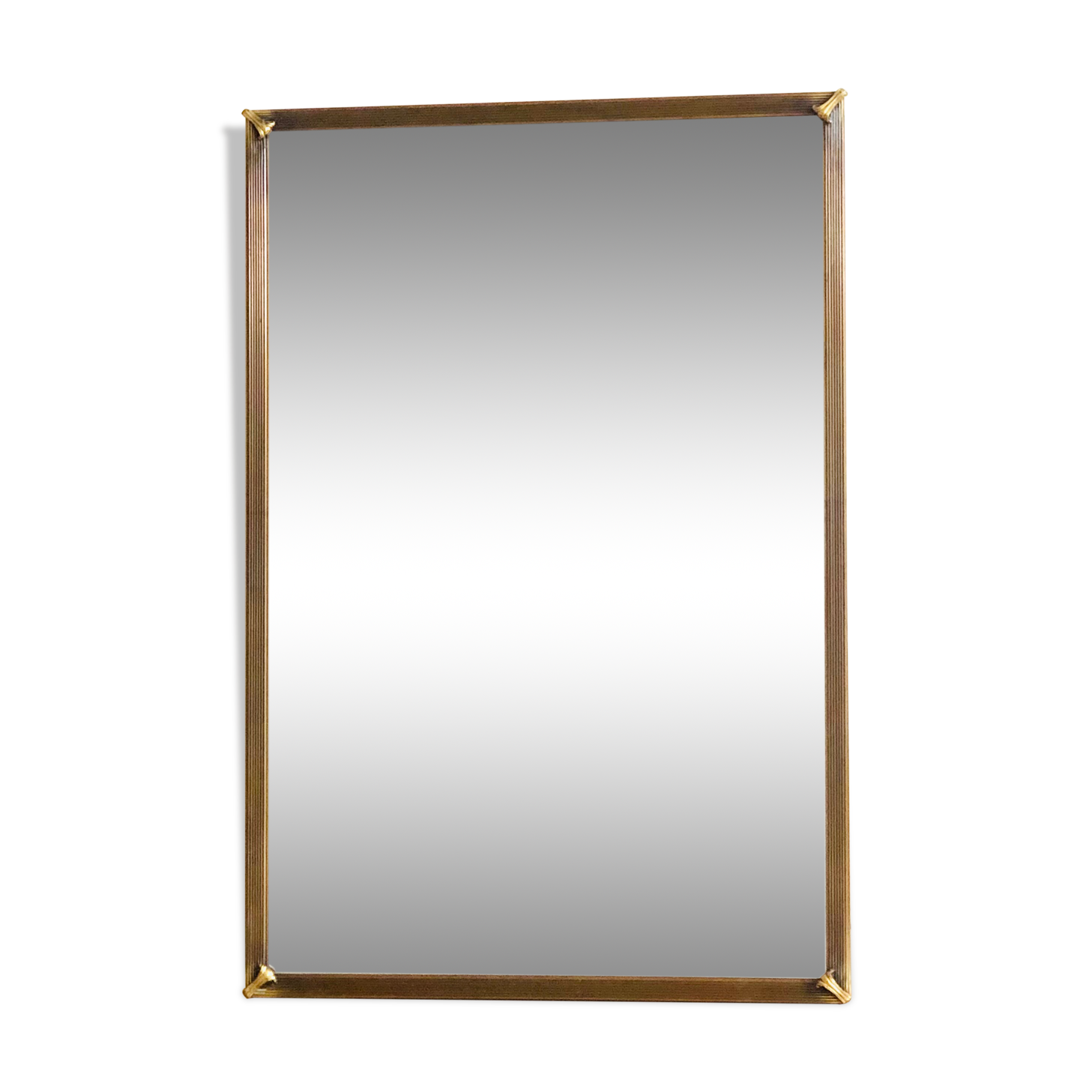 Old beveled mirror brass frame 74x50cm