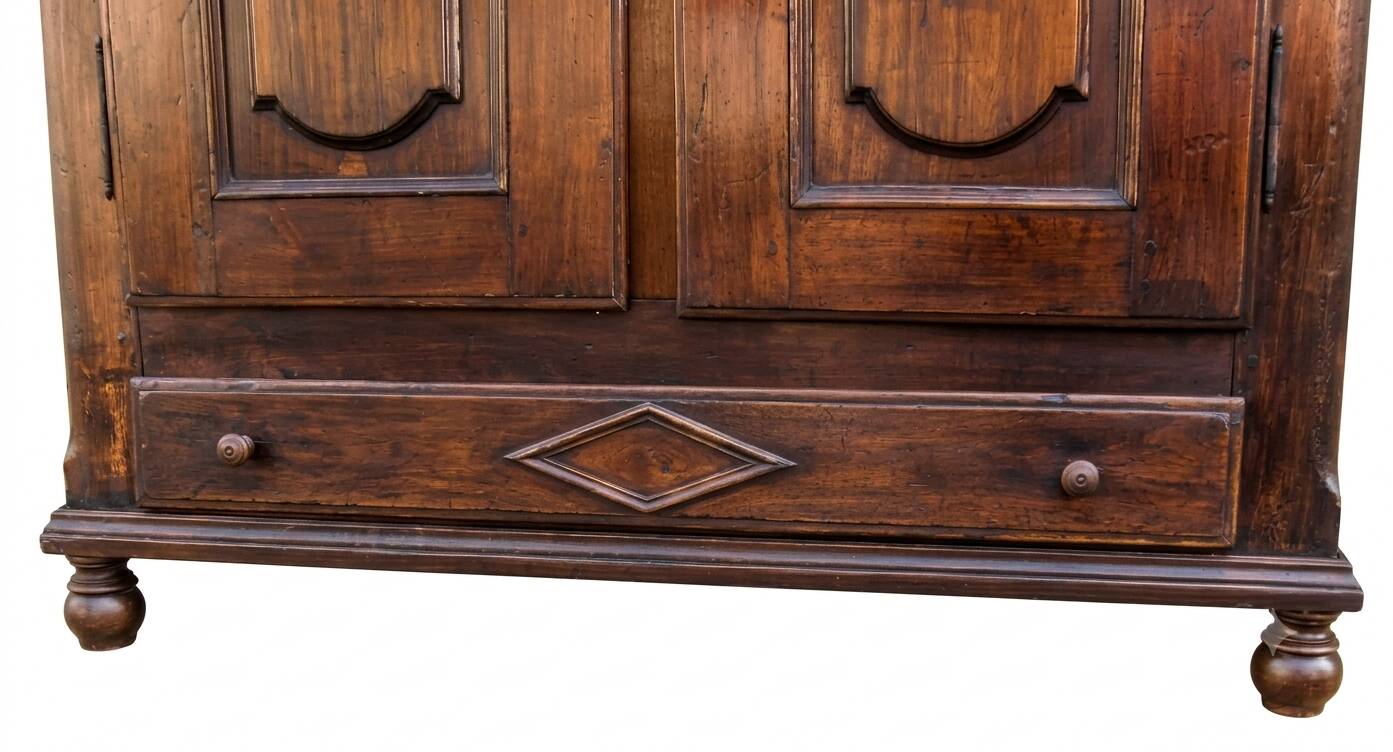 Antique panelled wardrobe from the 19th century.