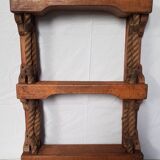 3-tier wood and rope boat shelf