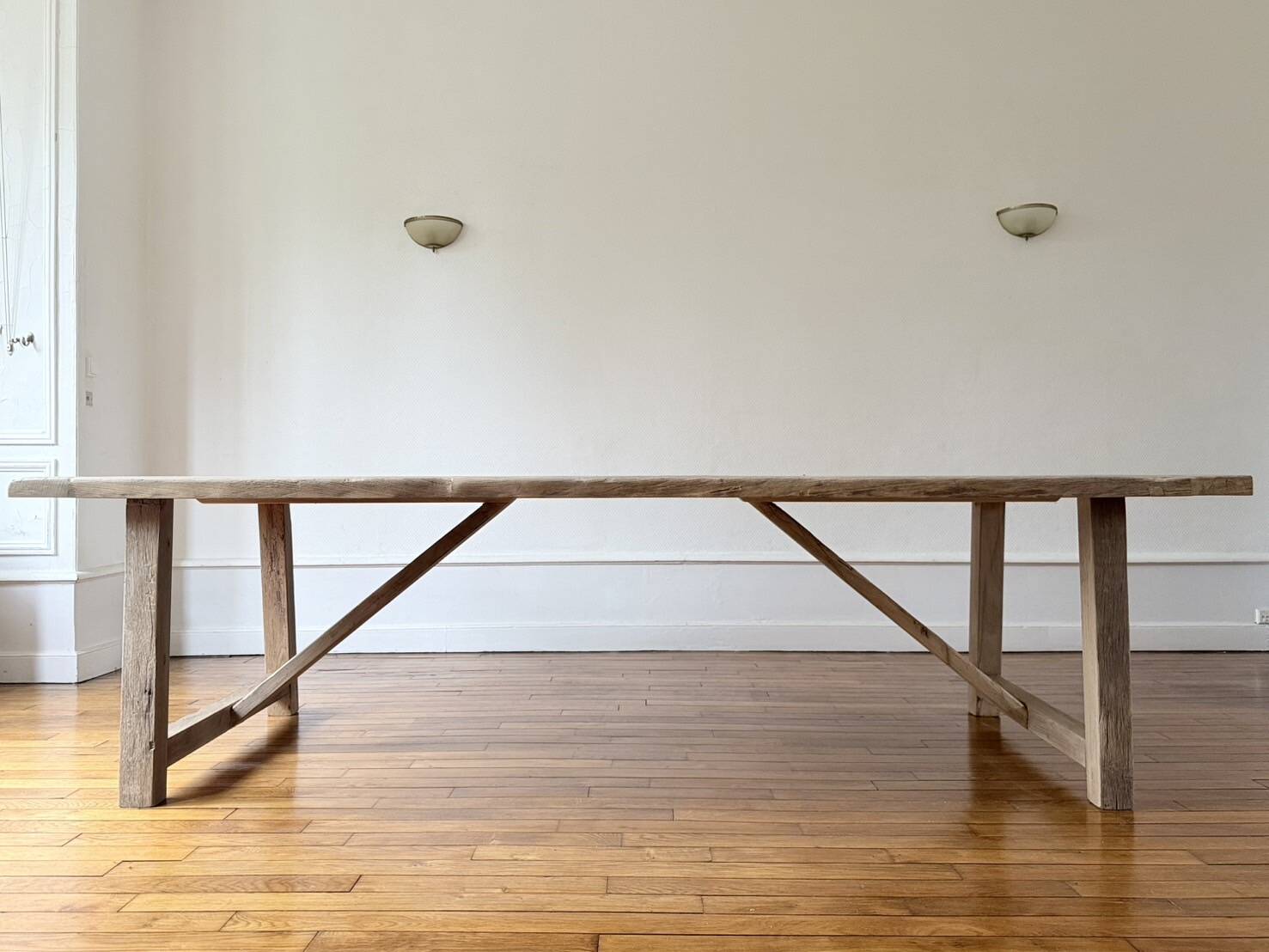 Farm table in solid old oak - Millau 250 by 100 cm