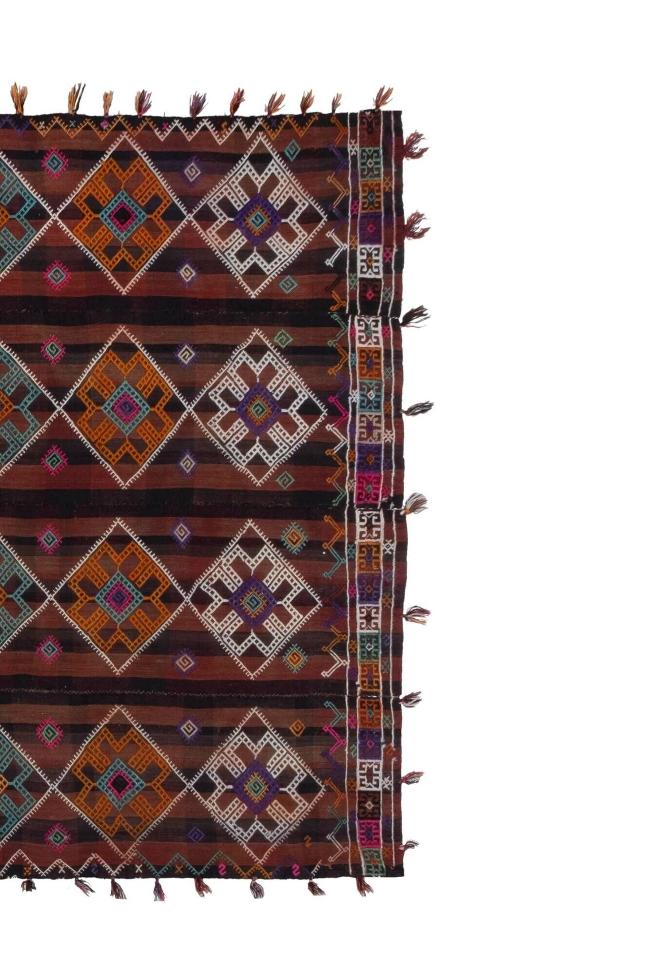 Vintage Turkish kilim, handwoven, 162x323 cm.