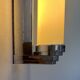 Vintage modernist chrome and opaline wall lamp, France 1980