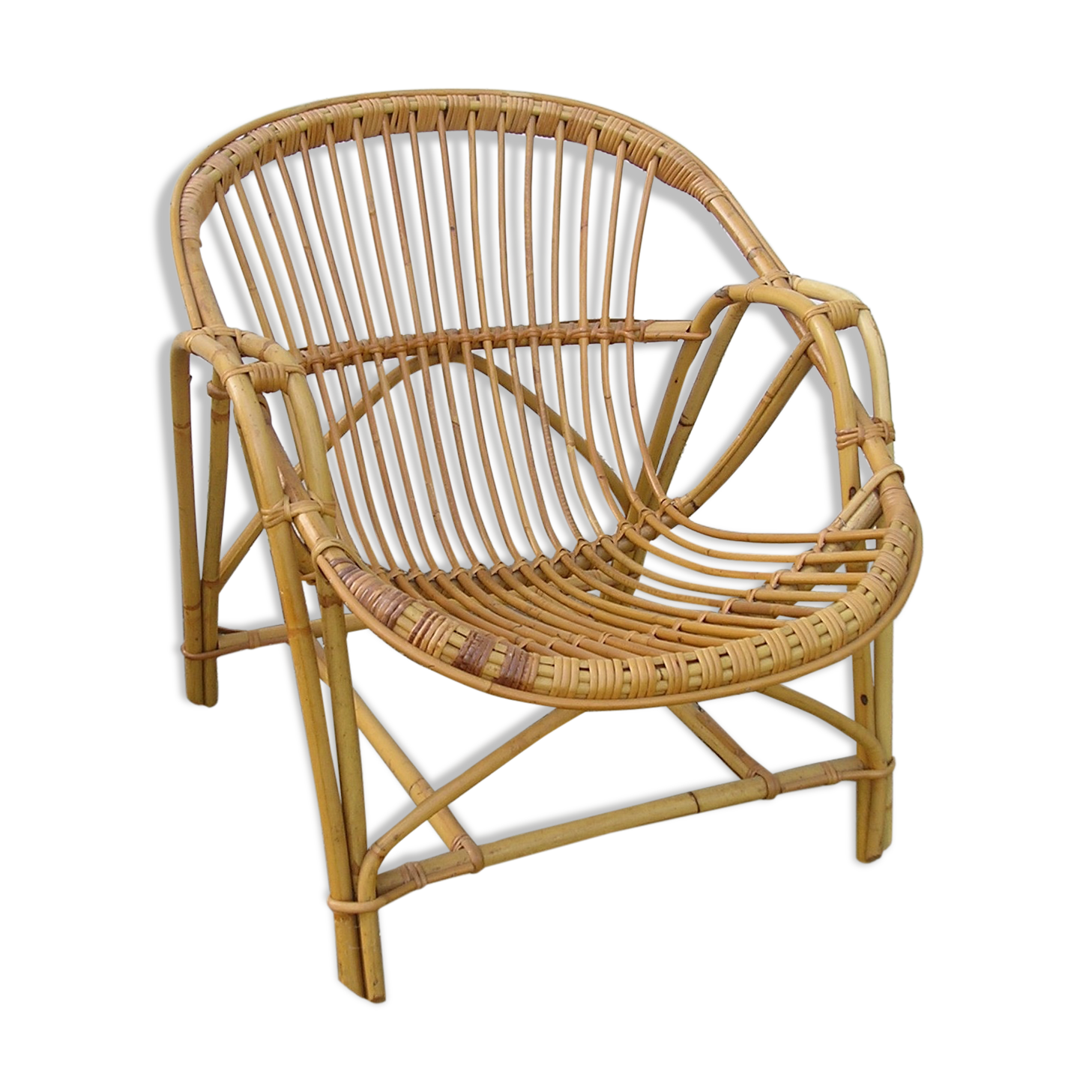 Wicker "shell" armchair, 70