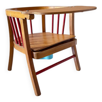 Vintage wooden Baumann baby armchair