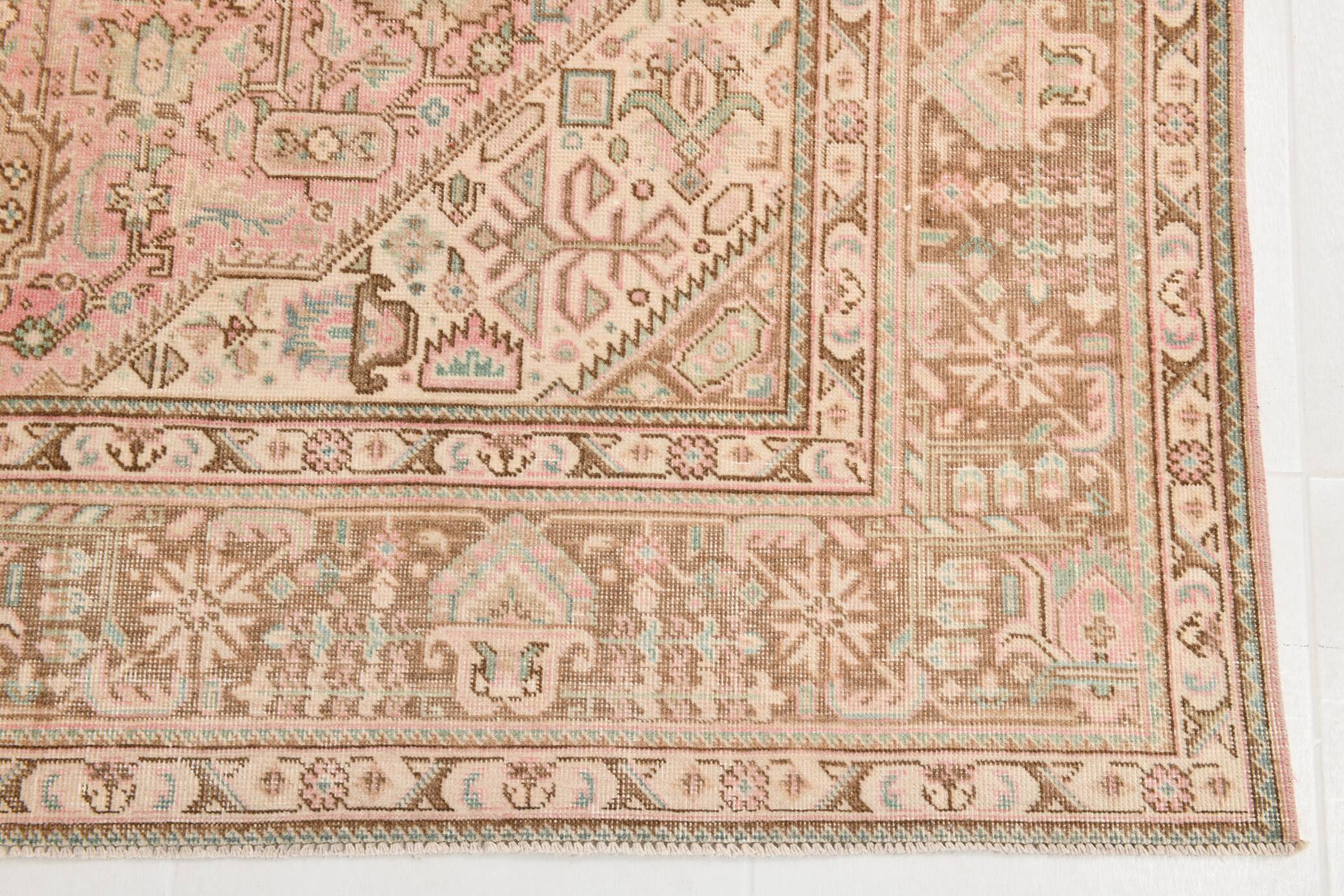 6x9 dusty pink wool persian rug 287x192cm