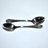 Ercuis set of 2 Trianon silver-plated dessert spoons with crossed ribbon, 15 cm