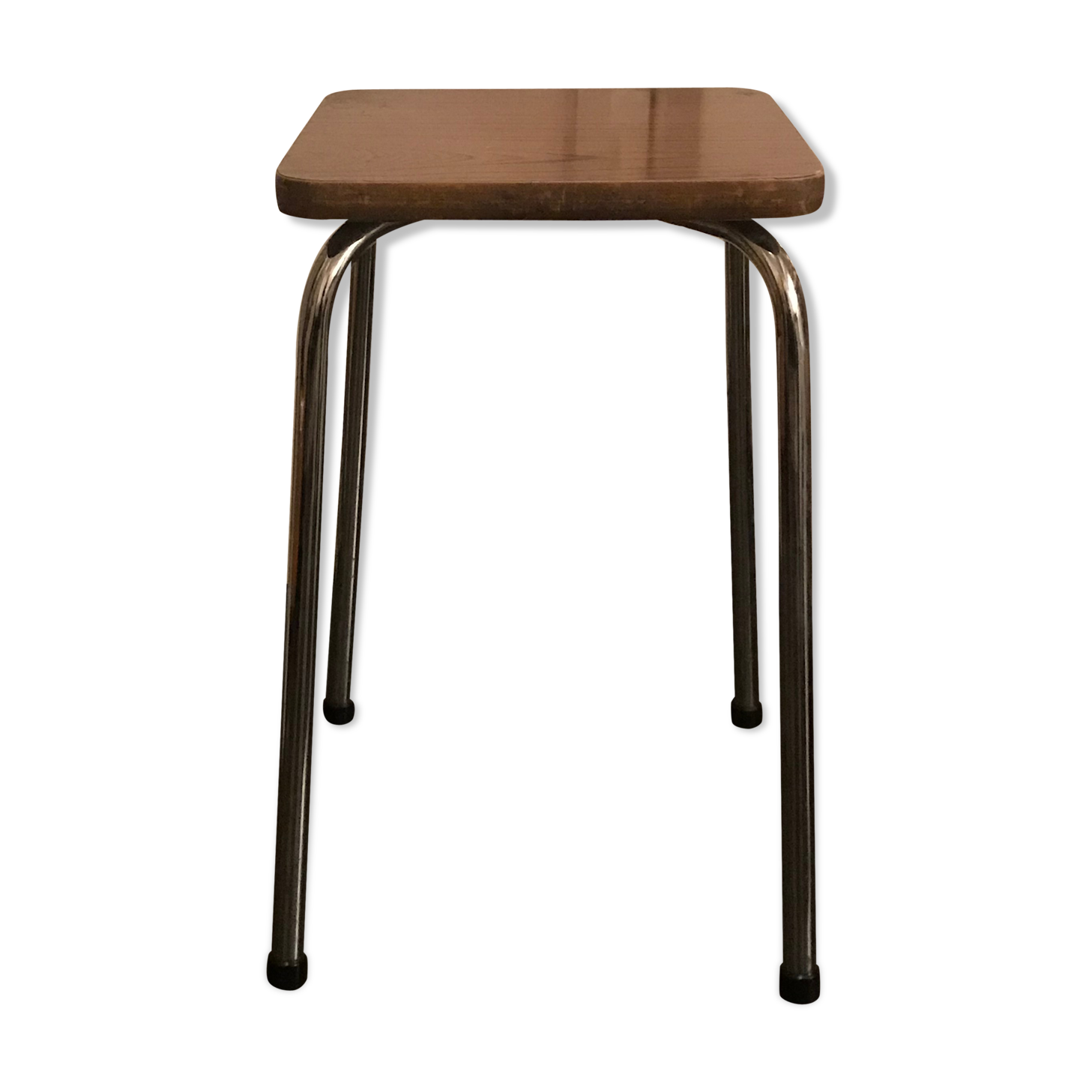 tabouret en formica marron années 70