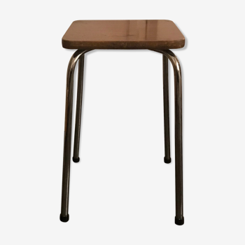 tabouret en formica marron années 70