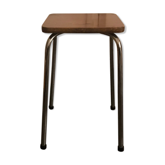 tabouret en formica marron années 70