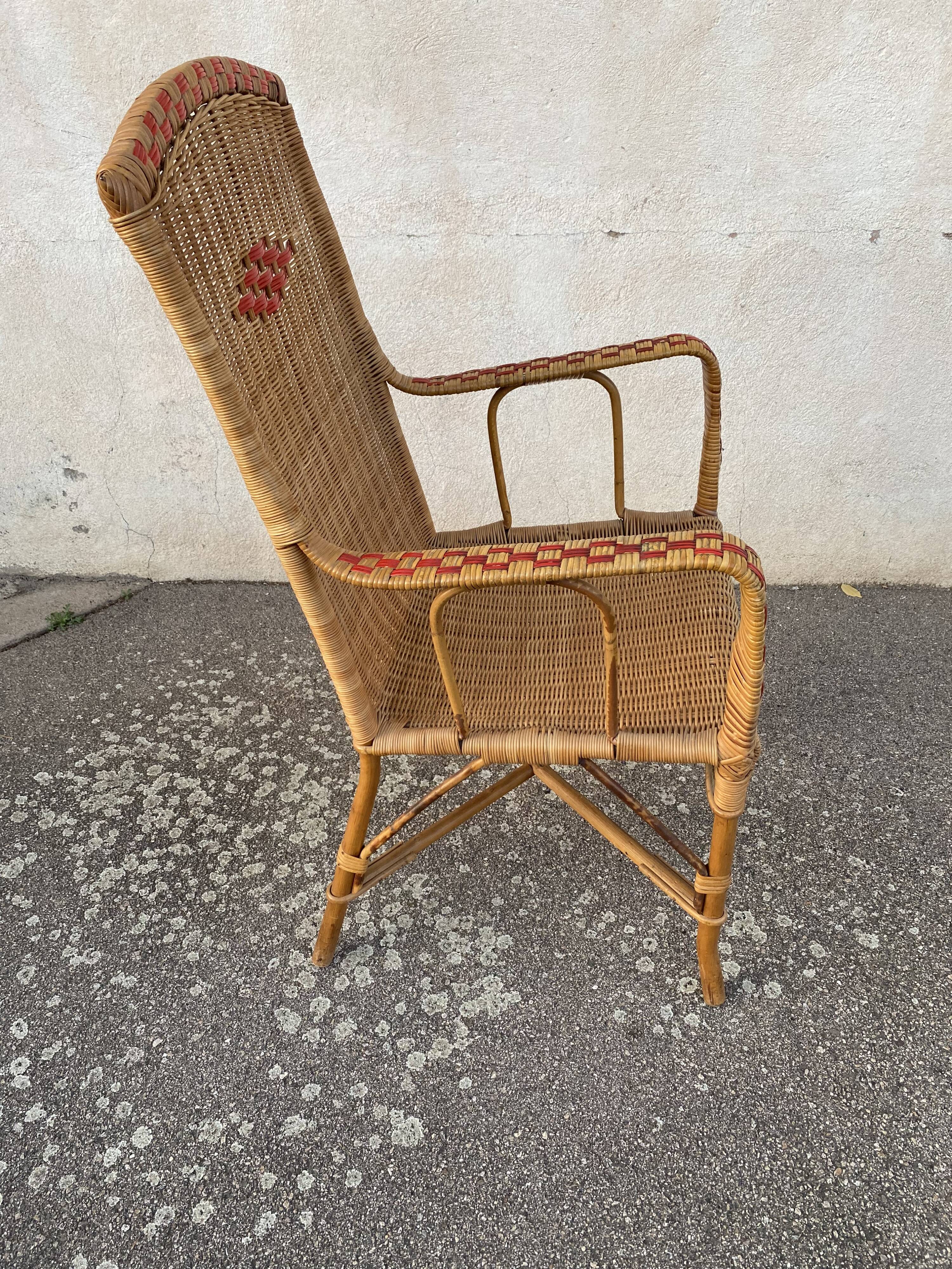 Vintage wicker armchair