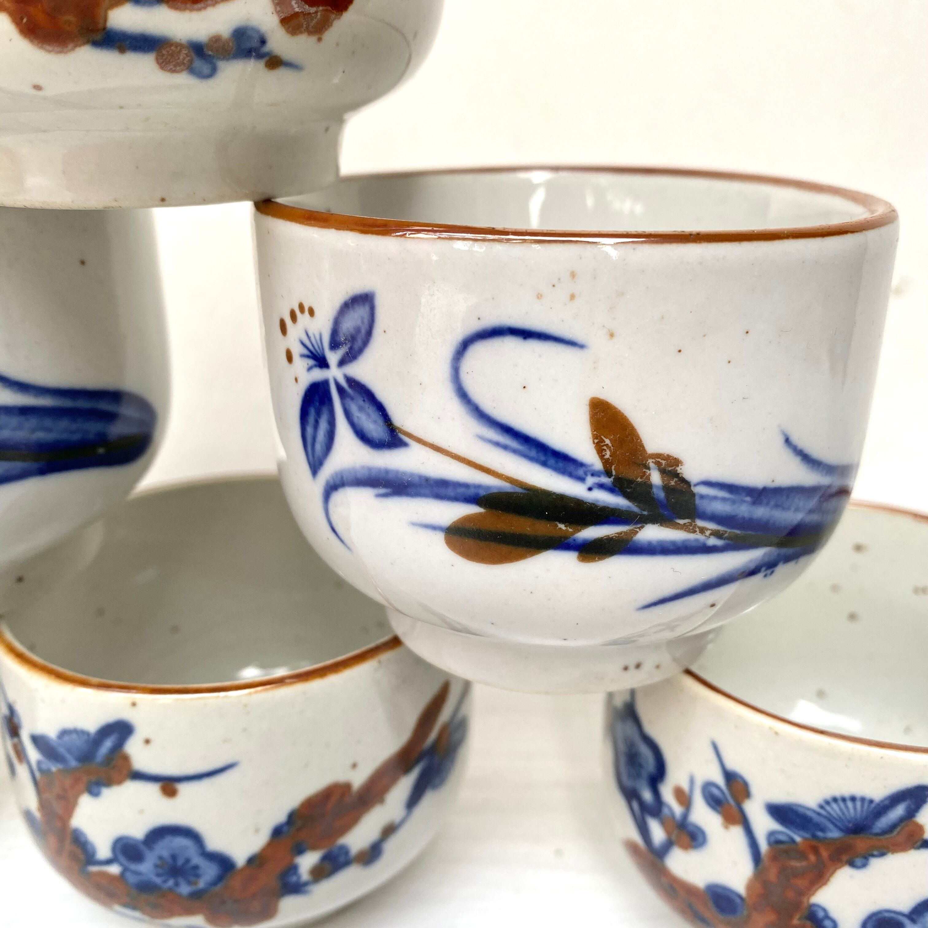 Vintage stoneware tea bowls