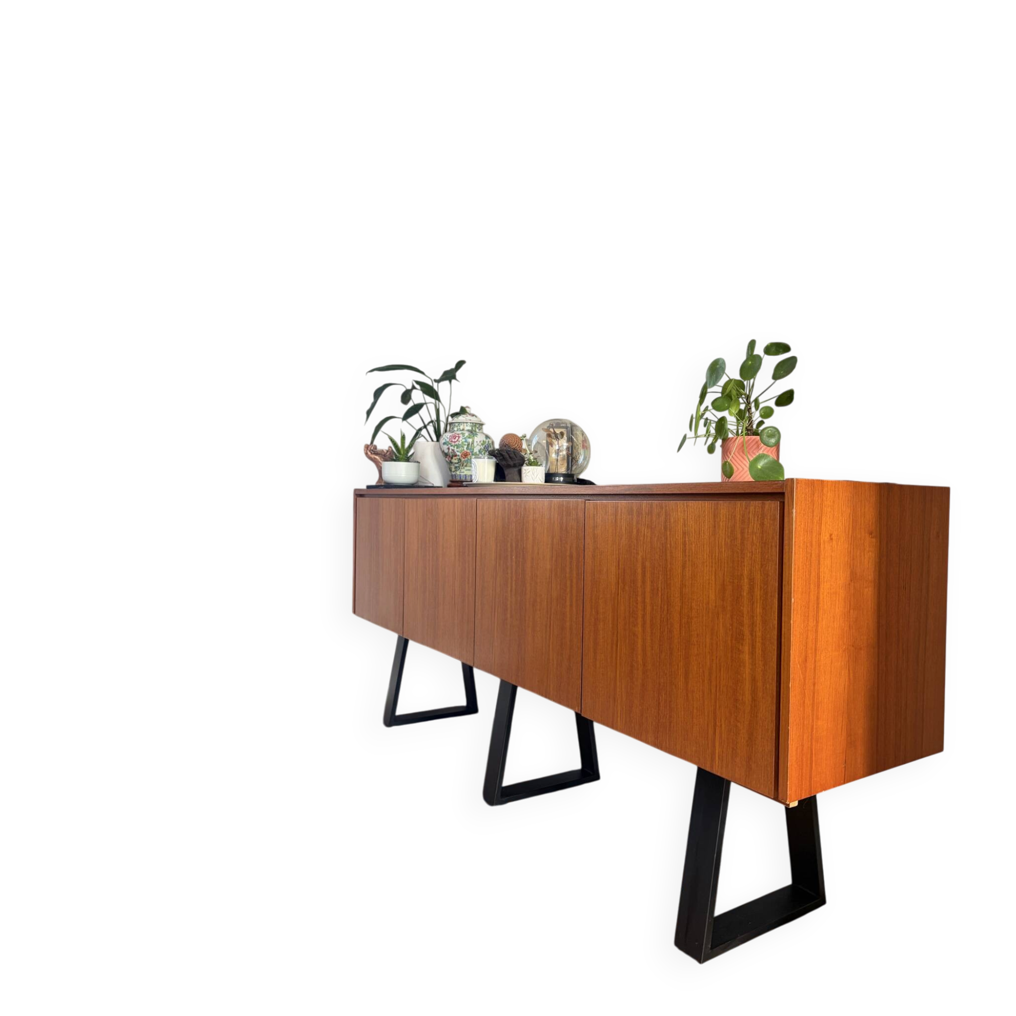 Vintage teak sideboard – Scandinavian style from the 60s/70s – 230 cm