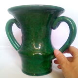 Jean Austruy enamelled green vase