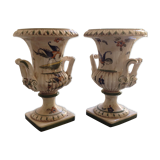 Pair of Vase Capodimonte painted hand Italy