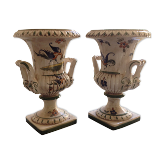 Pair of Vase Capodimonte painted hand Italy