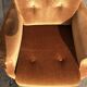Pair of toad armchairs in old gold velvet