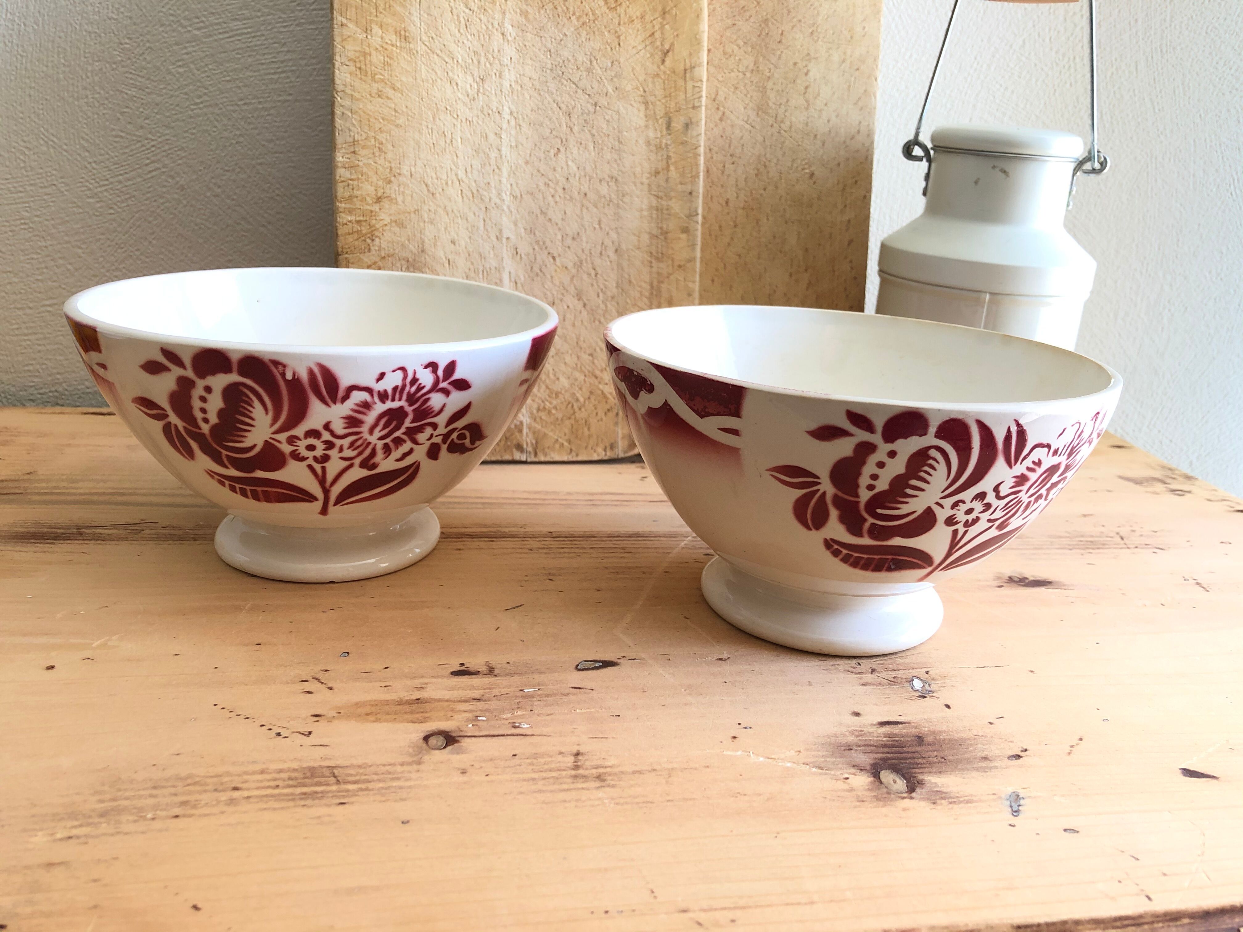 Pair of old Digoin bowls