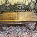 Louis xvi style mid-style table in restored walnut