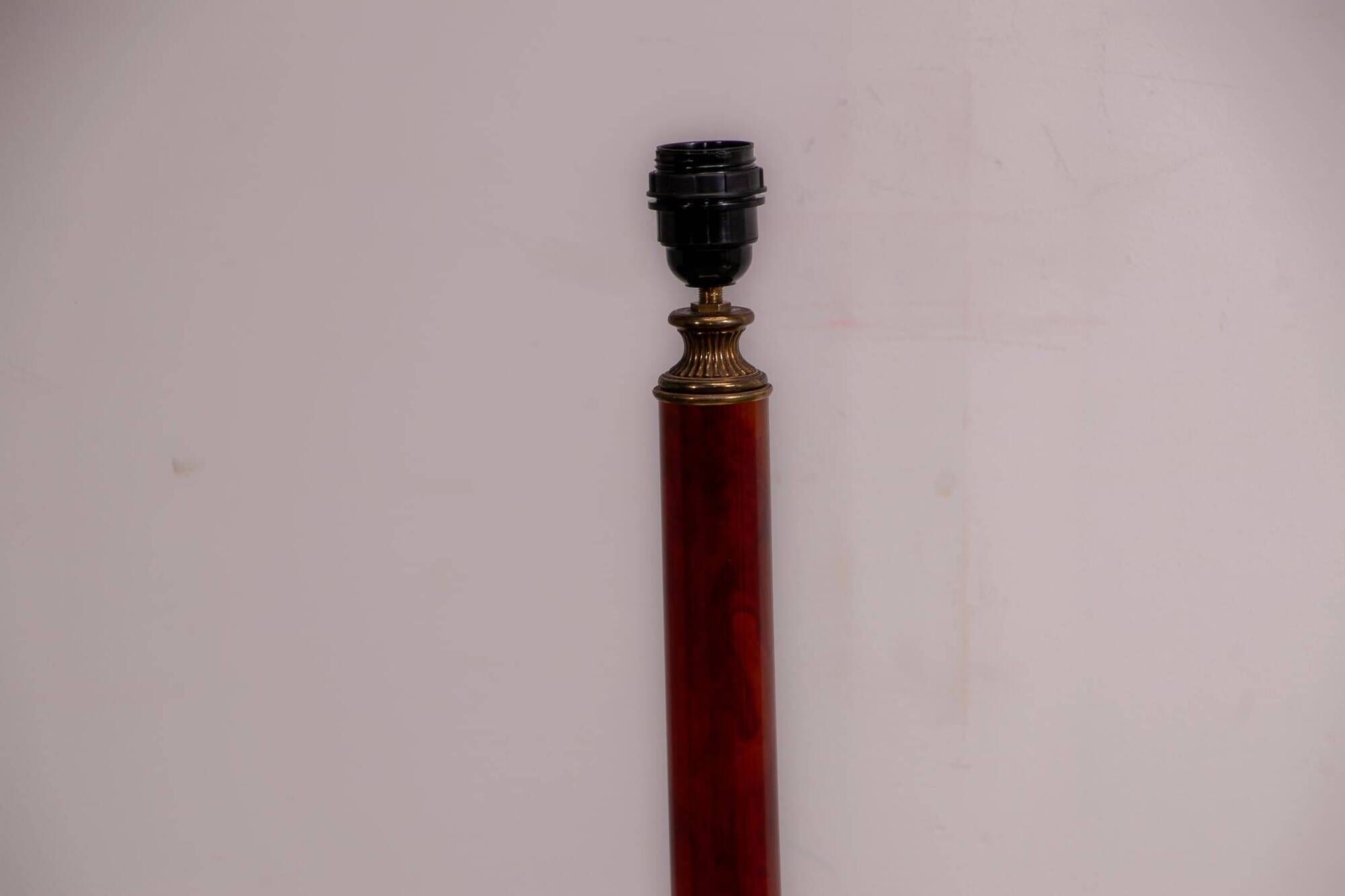 Set of French Empire style lamps made from amber bakelite and brass