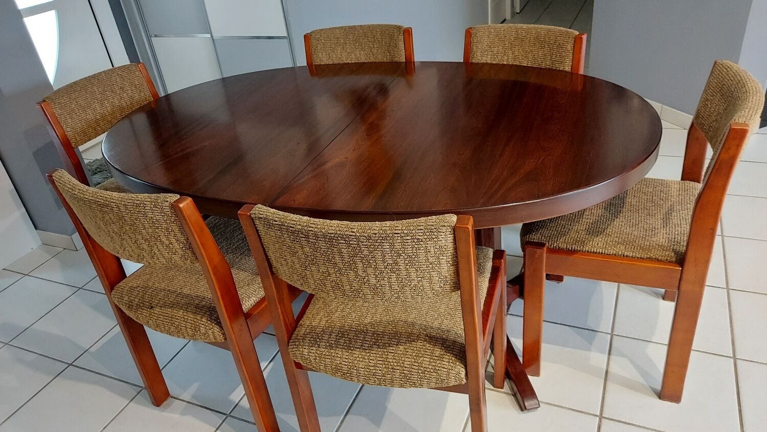 Suite of 6 vintage Baumann dining chairs 1970