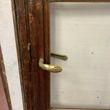 Solid oak passage gate glass door with large 20th century tiles
