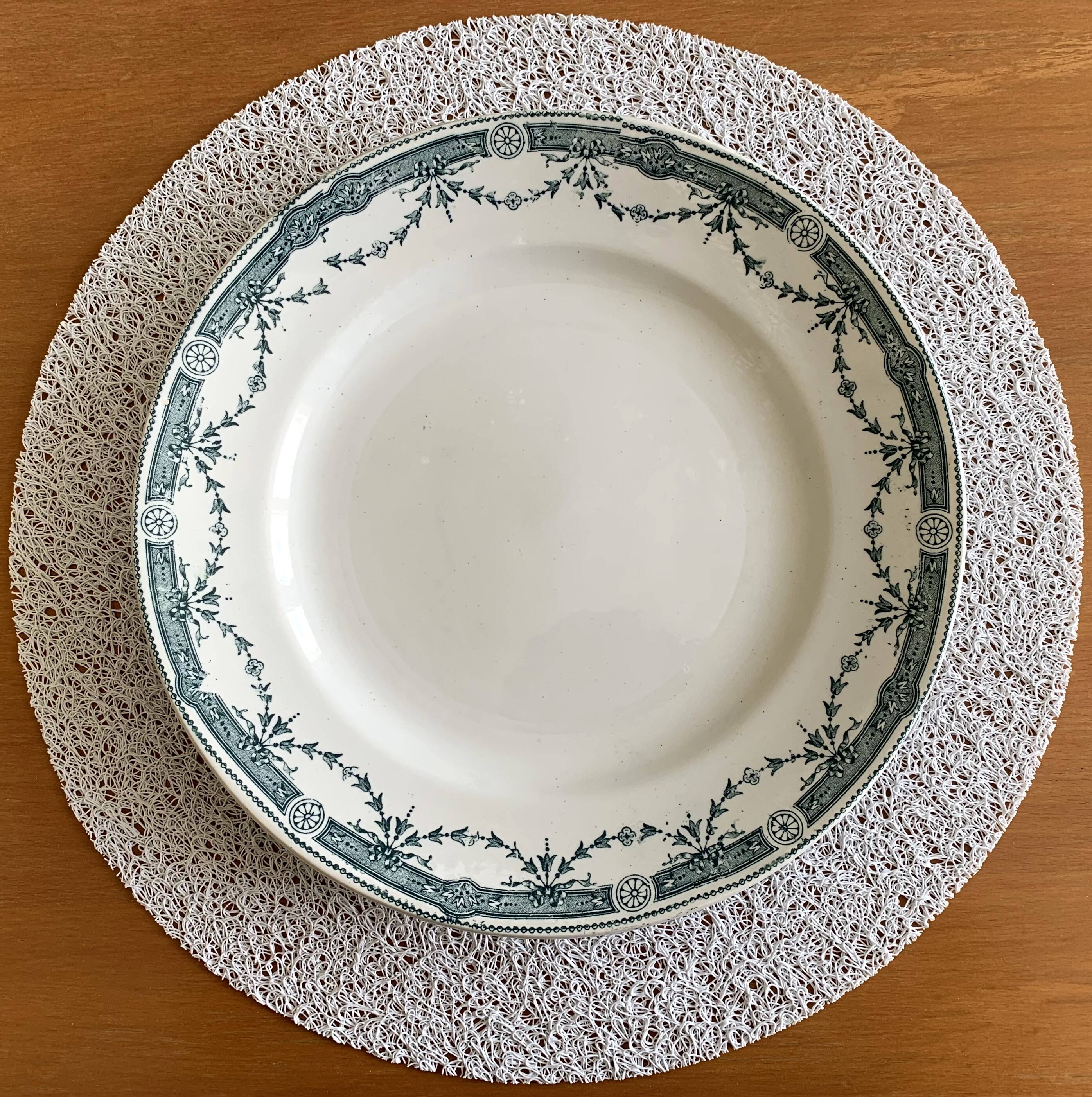 Duo of old earthenware dishes from Saint-Amand (North)