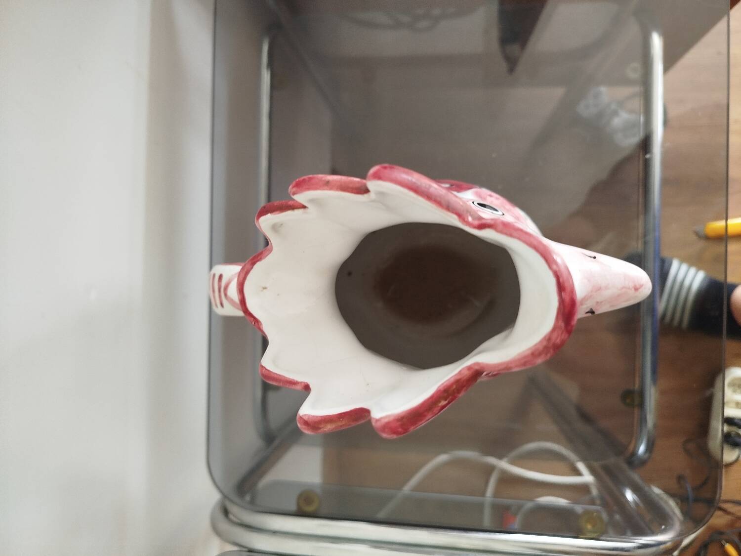 Ceramic rooster pitcher – Lismat Deruta Assisi – Italy