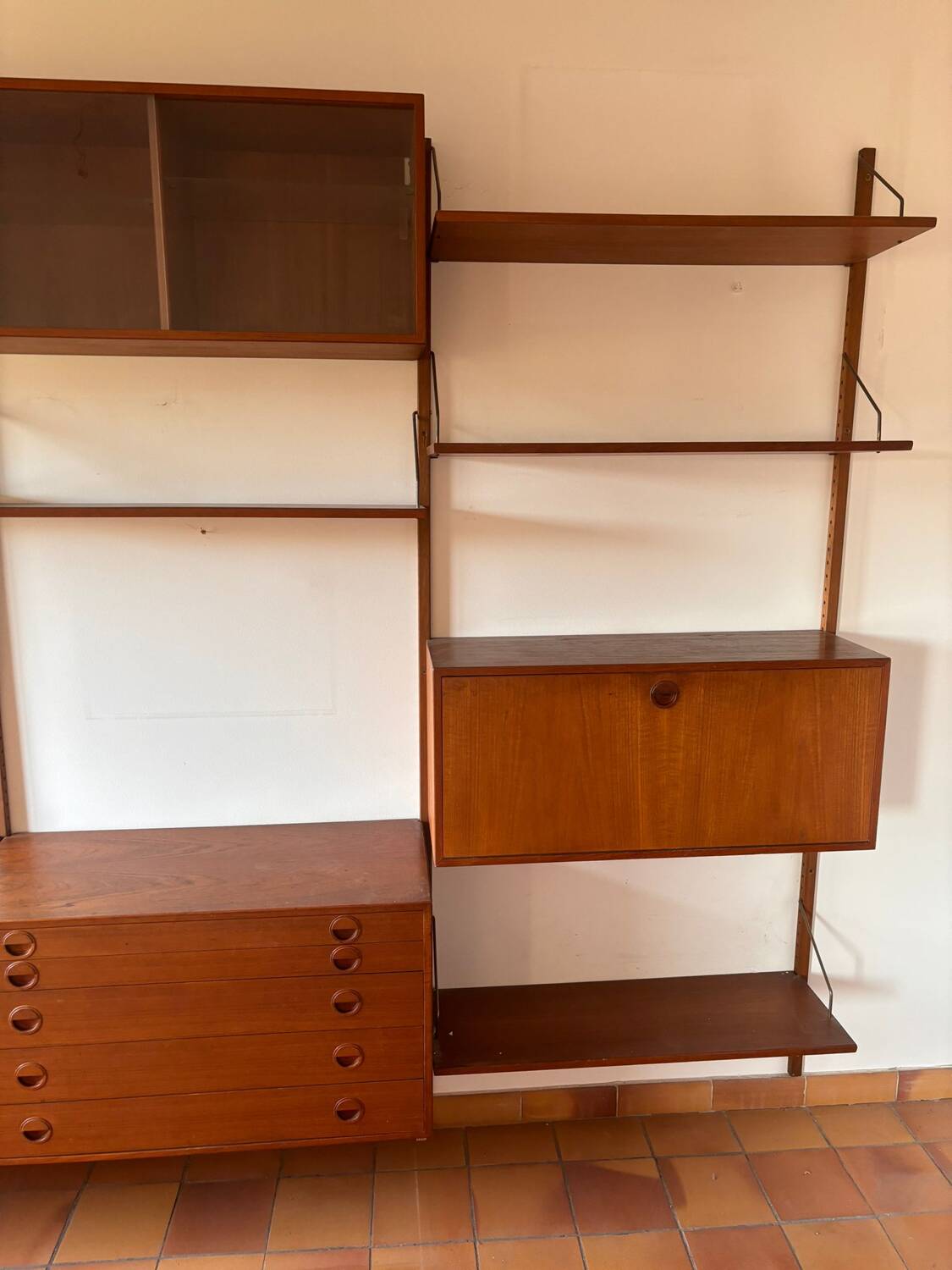 Étagère scandinave en teck modulable