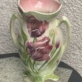 Large slip vase, glazed ceramic, Saint-Clément, France,