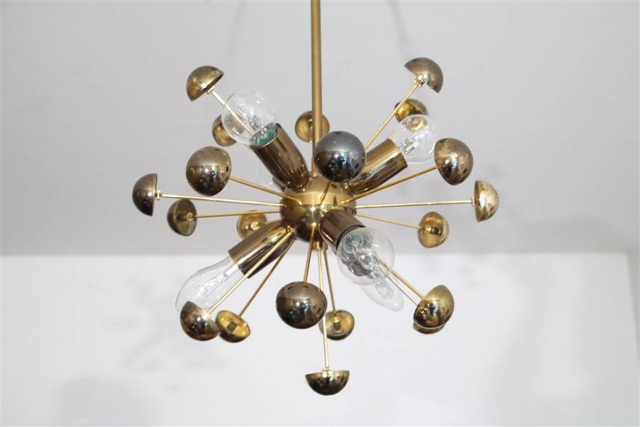 Lustre Sputnik en laiton 1970