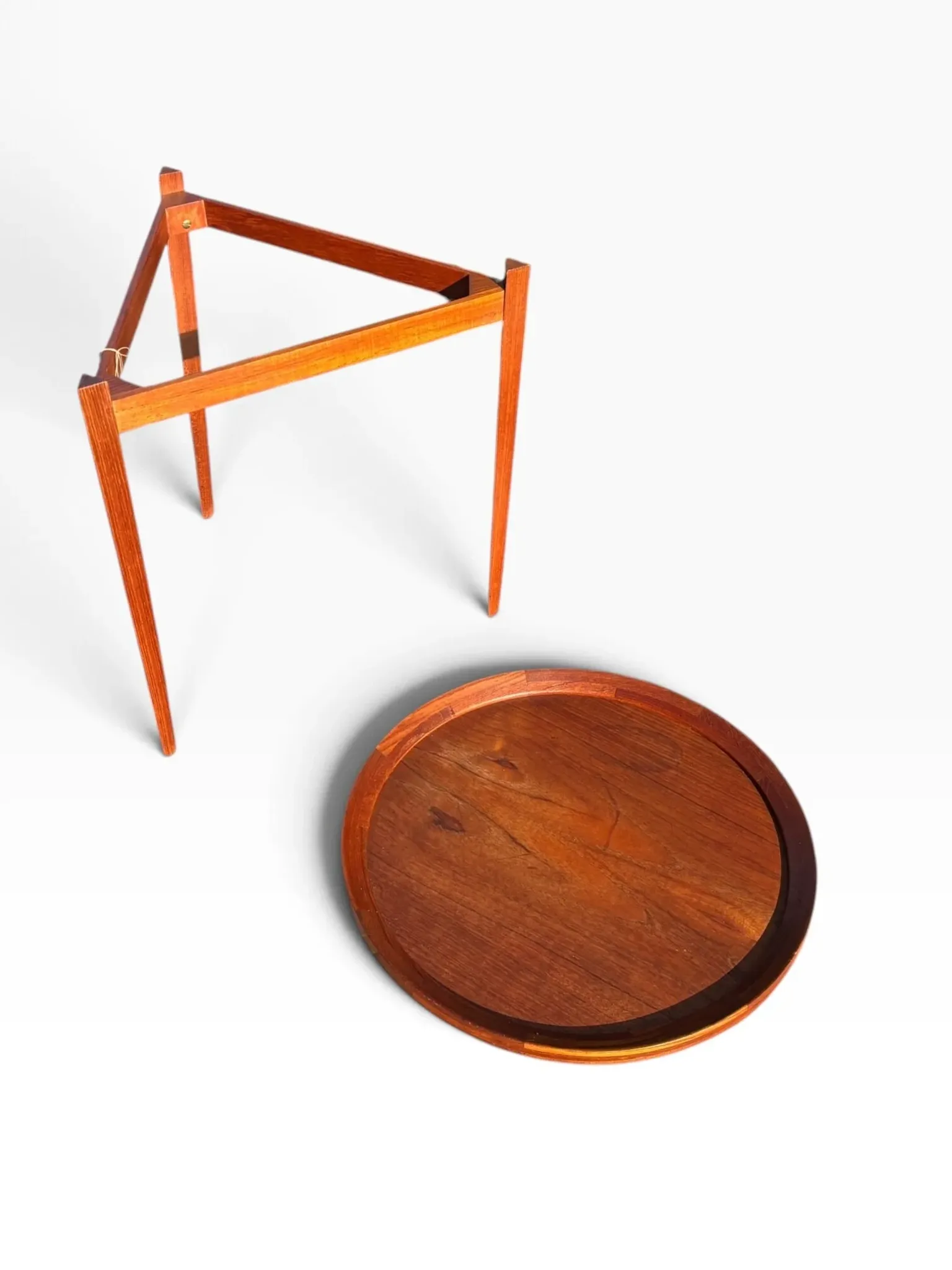 Danish side table with portable top