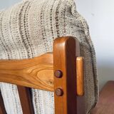 Maison Regain style modernist armchair in solid elm