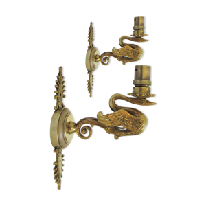 paire d'appliques cygnes