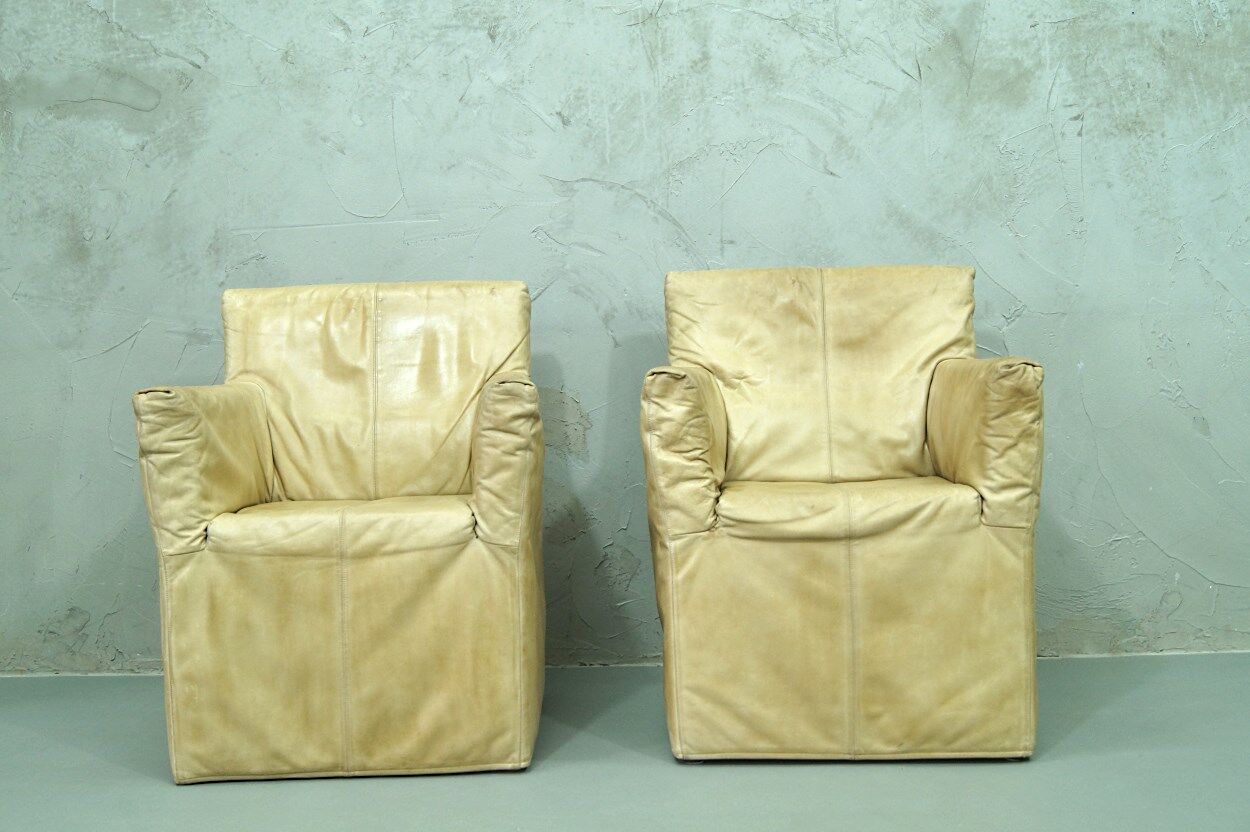 A pair of brutalist armchairs by Gerard van den Berg for Montis, 1970s