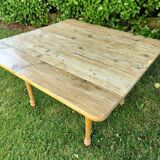 Square country-style drop-leaf table