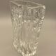 Thick crystal vase by Daum. Sculpted decor in a modernist style. 1960 - 70.