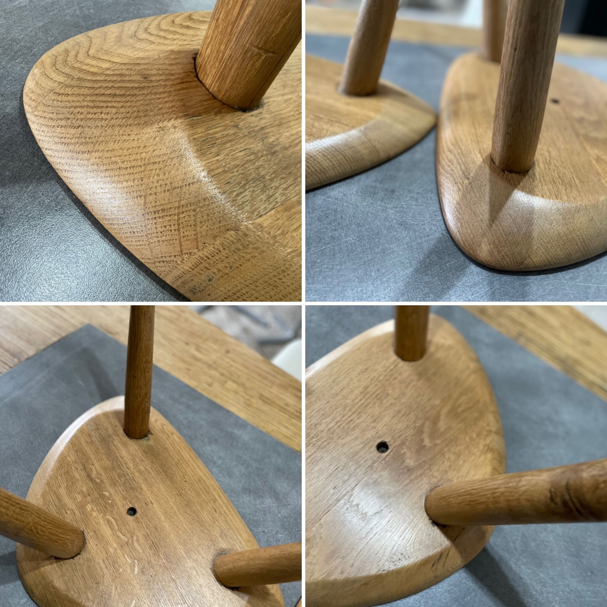 Duo of Tripods, 50s in oak