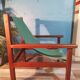 Wood and fabric armchair 1960s