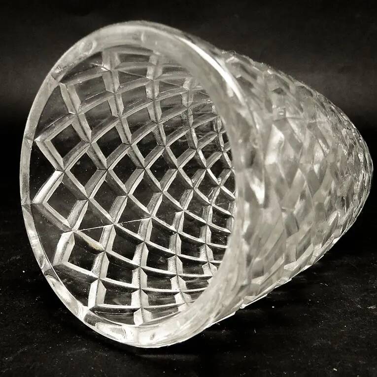 Modernist vase, transparent glass, Poland, 1970s