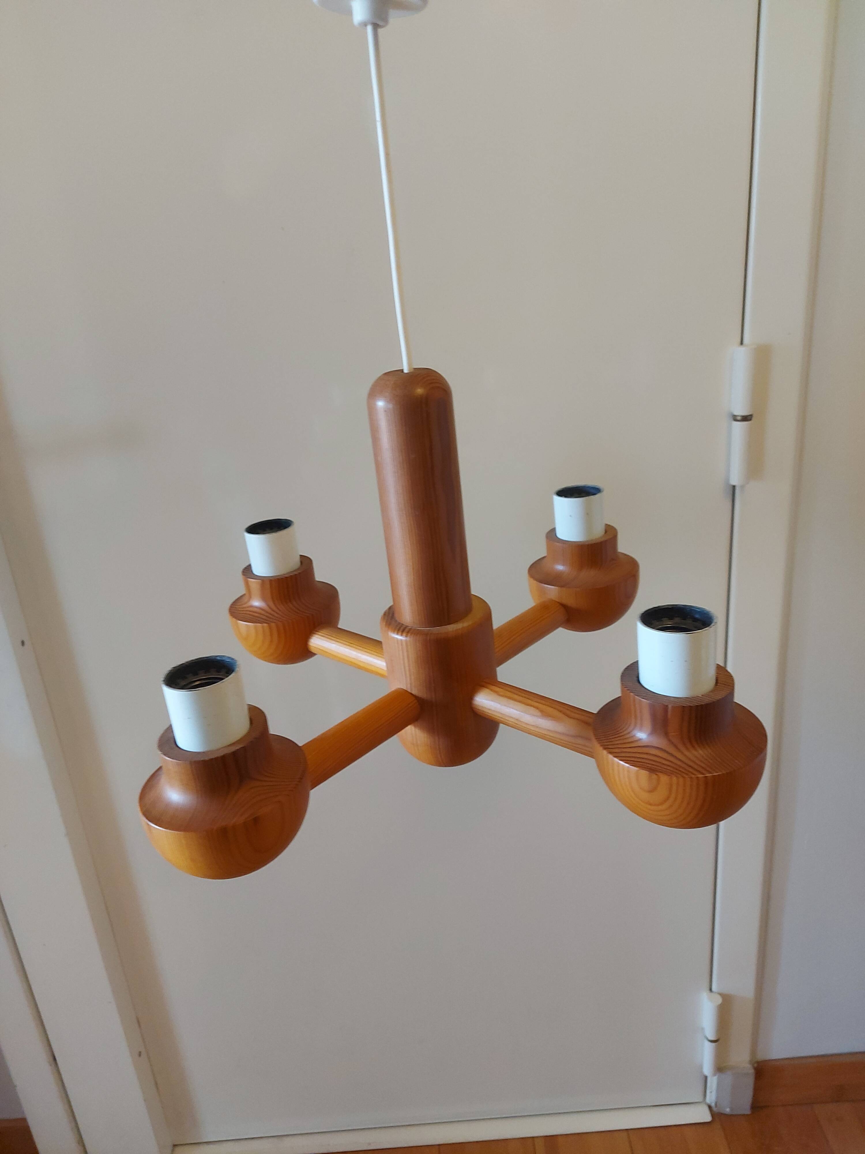 Vintage Ikea pine chandelier