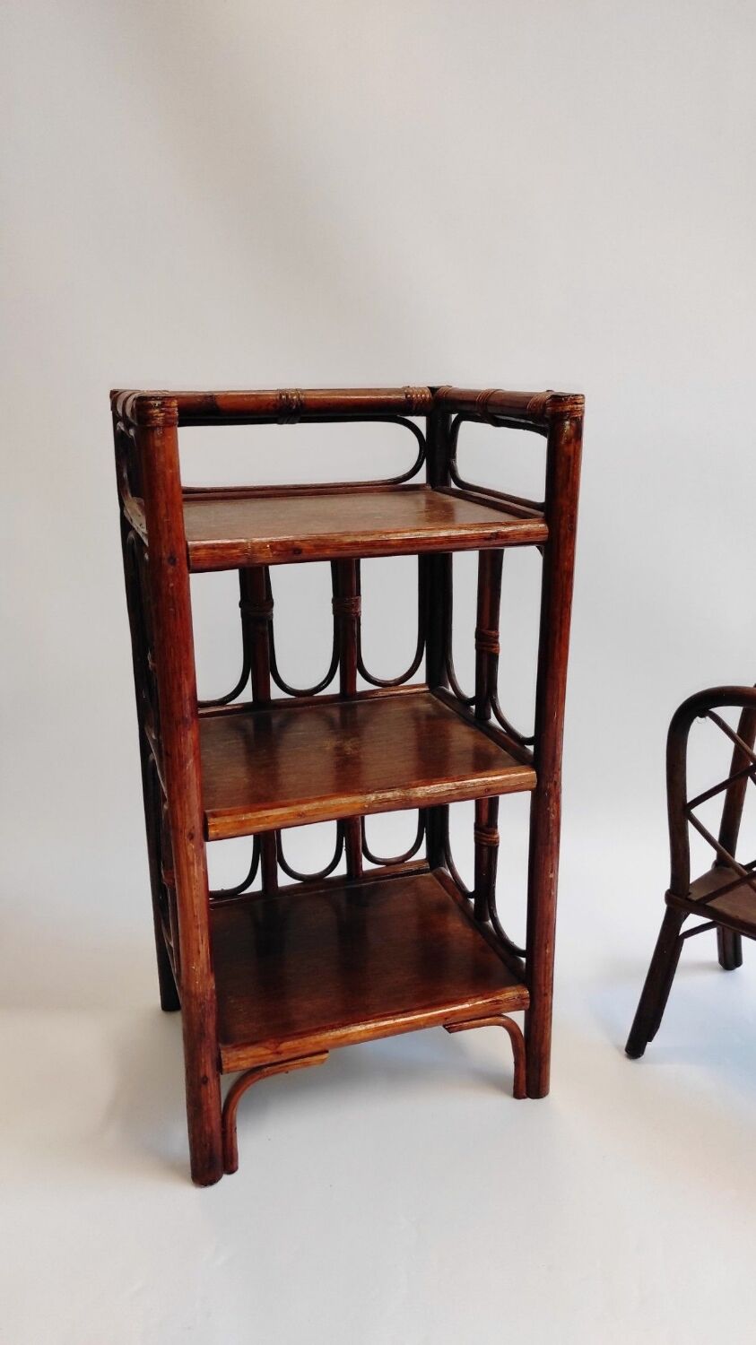 Vintage rattan shelf