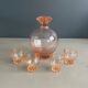 Service à liqueur en verre rosé